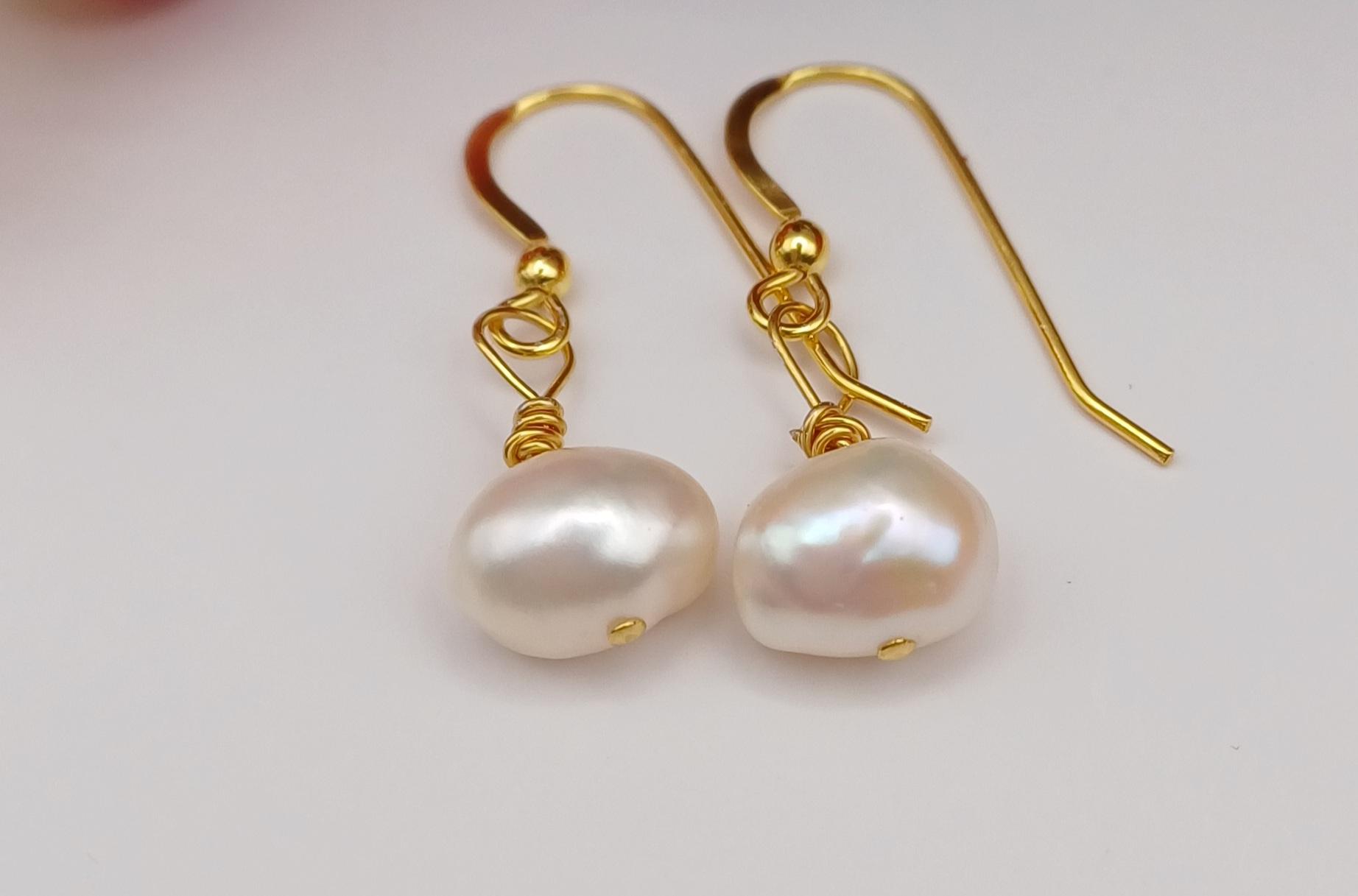 EARRINGS - 14k Gold Vermeil Pearl Earrings