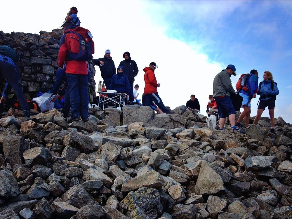 Crowds stood on top of Scafell Pike for Scratch & Co. book launch