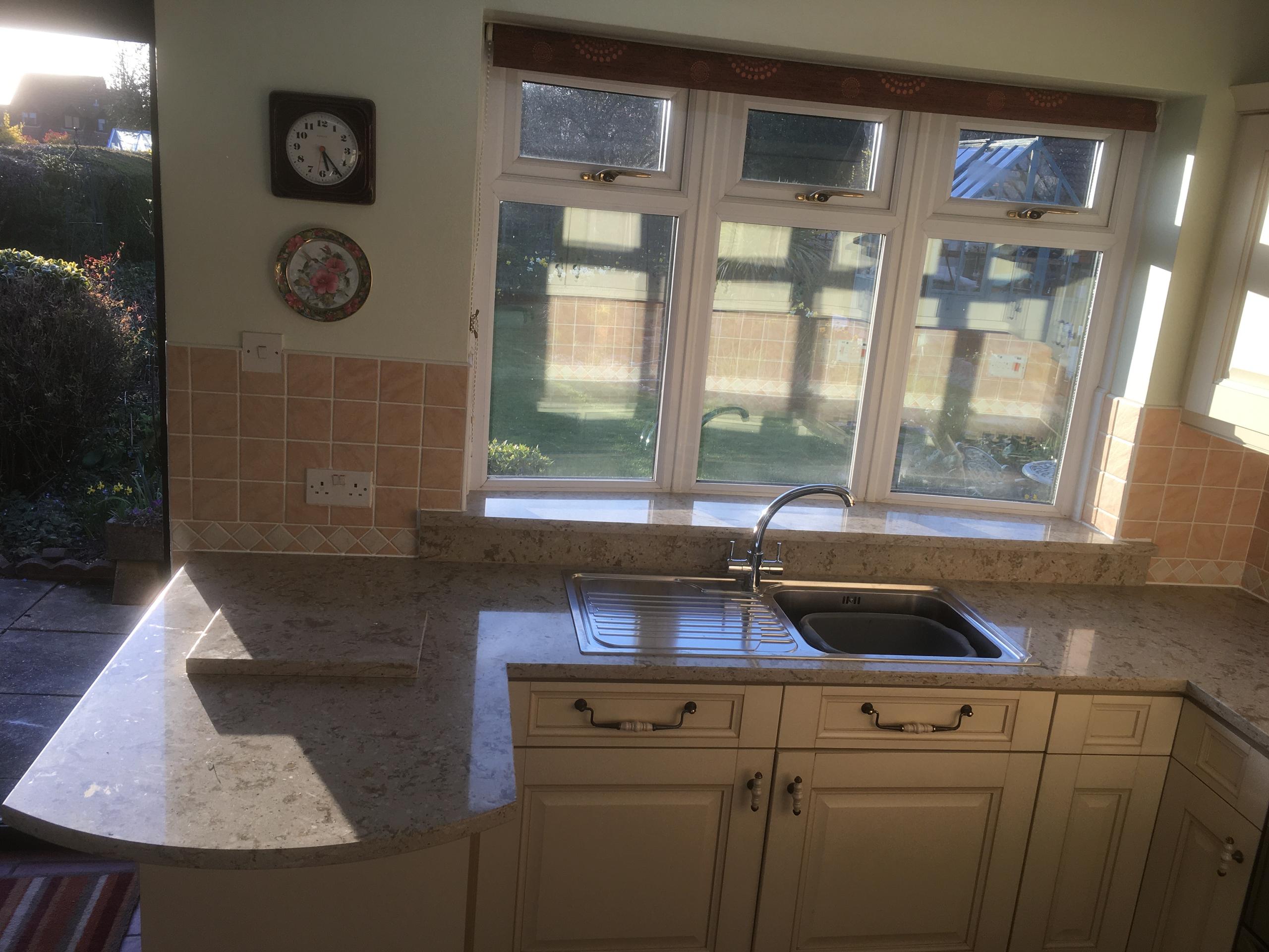 Completed kitchen with worktop replacement