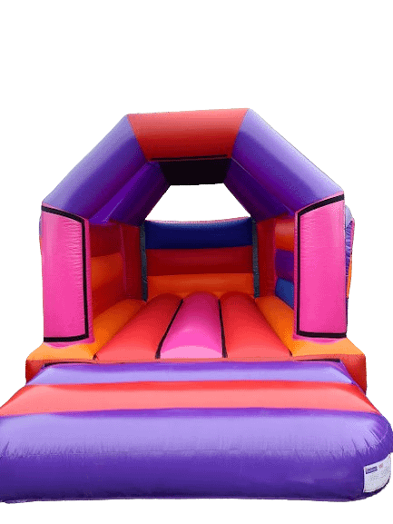pink purple bouncy castle unit