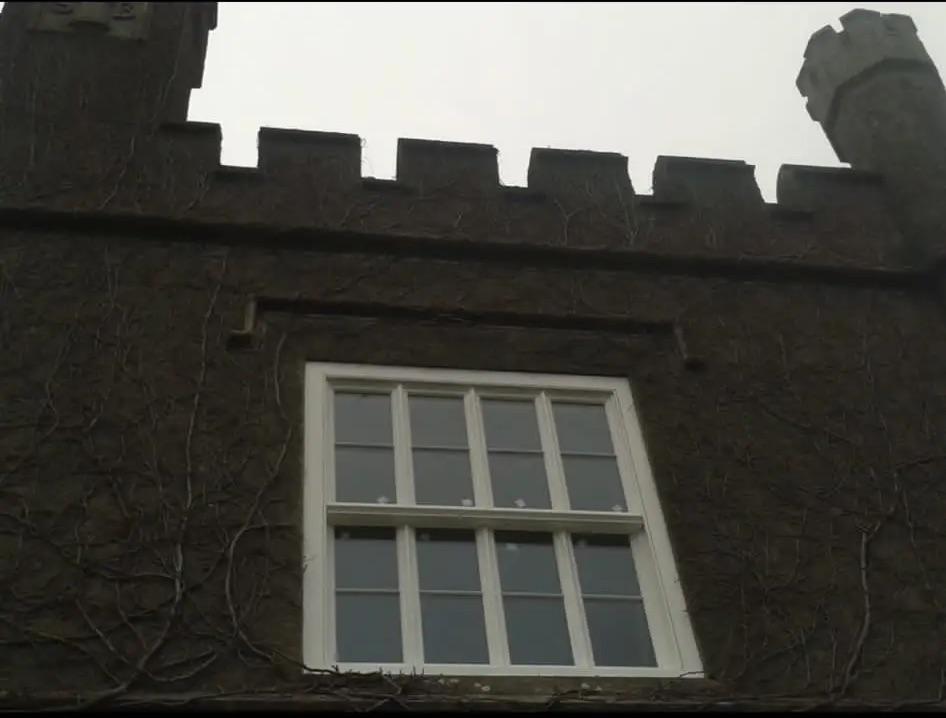 St Brides Castle Iroko sliding sash window