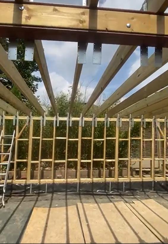 Timber framing during constuction