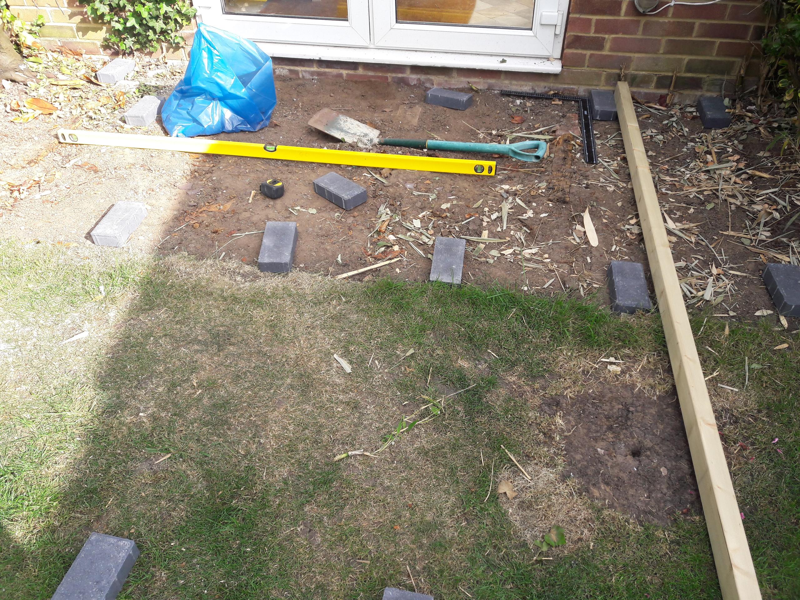 Preparation for building a new deck in Old Windsor, Berkshire