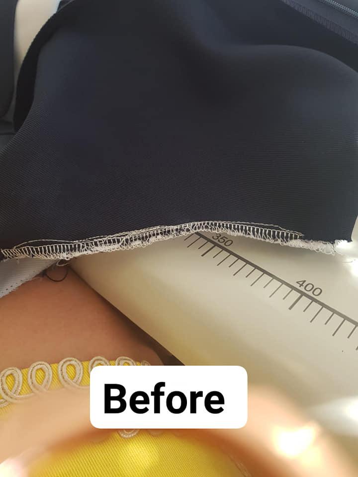 Low quality repair by unqualified seamstress