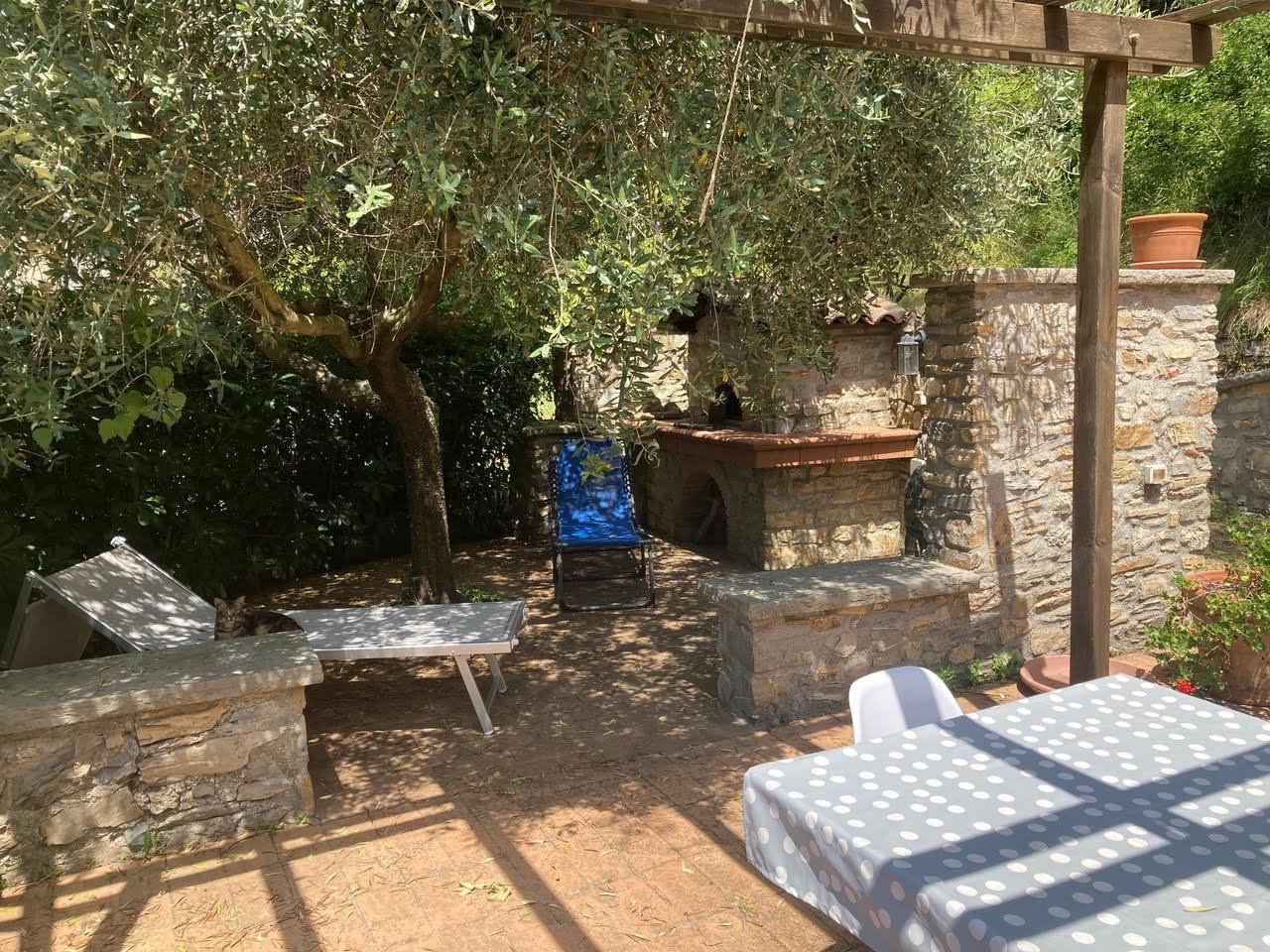 sits in the shade of a large olive tree - the perfect place for a quiet, post-prandial snooze