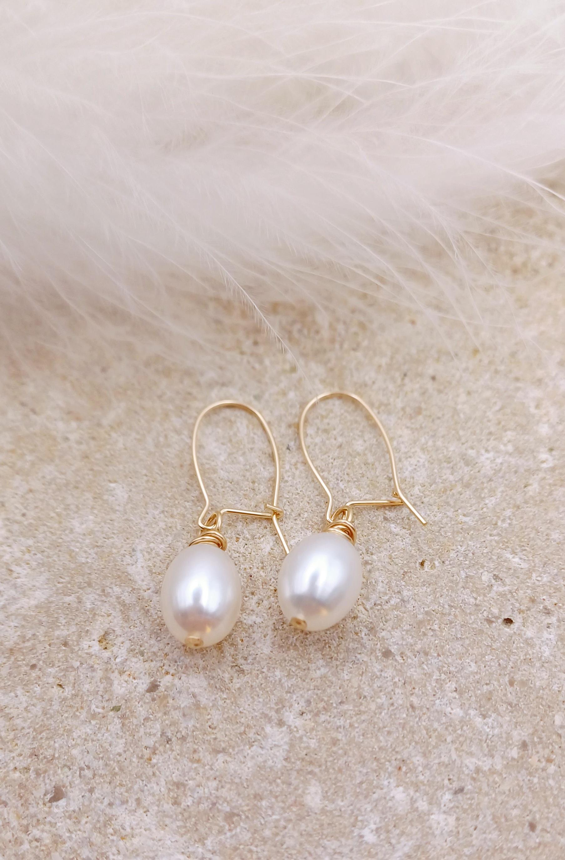 EARRINGS - 14k Gold Filled Pearl Drop Earrings