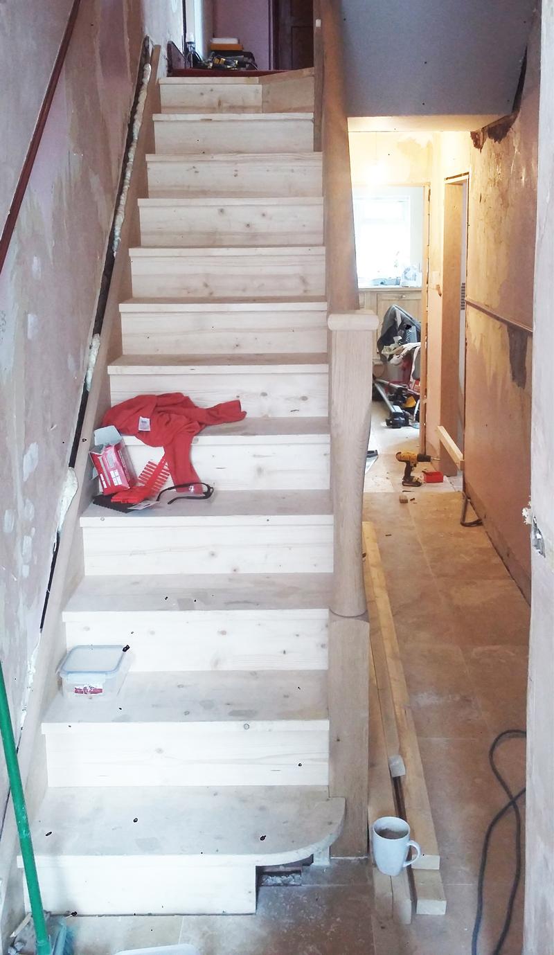 Fitted stair in progress