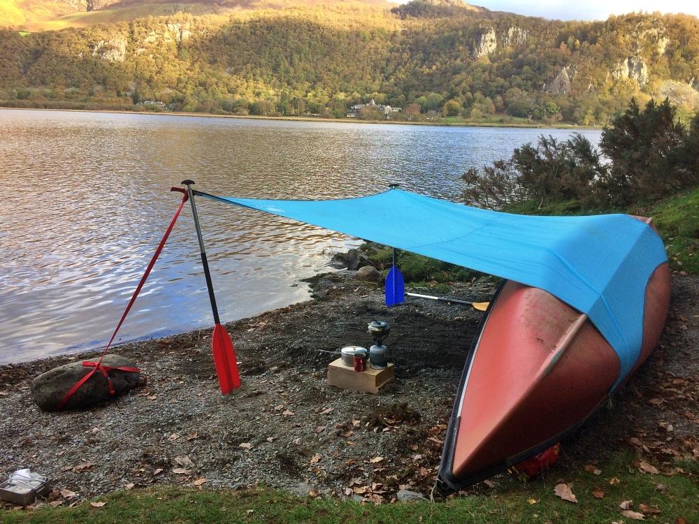Canoe camp on the shore of Derwentwater
