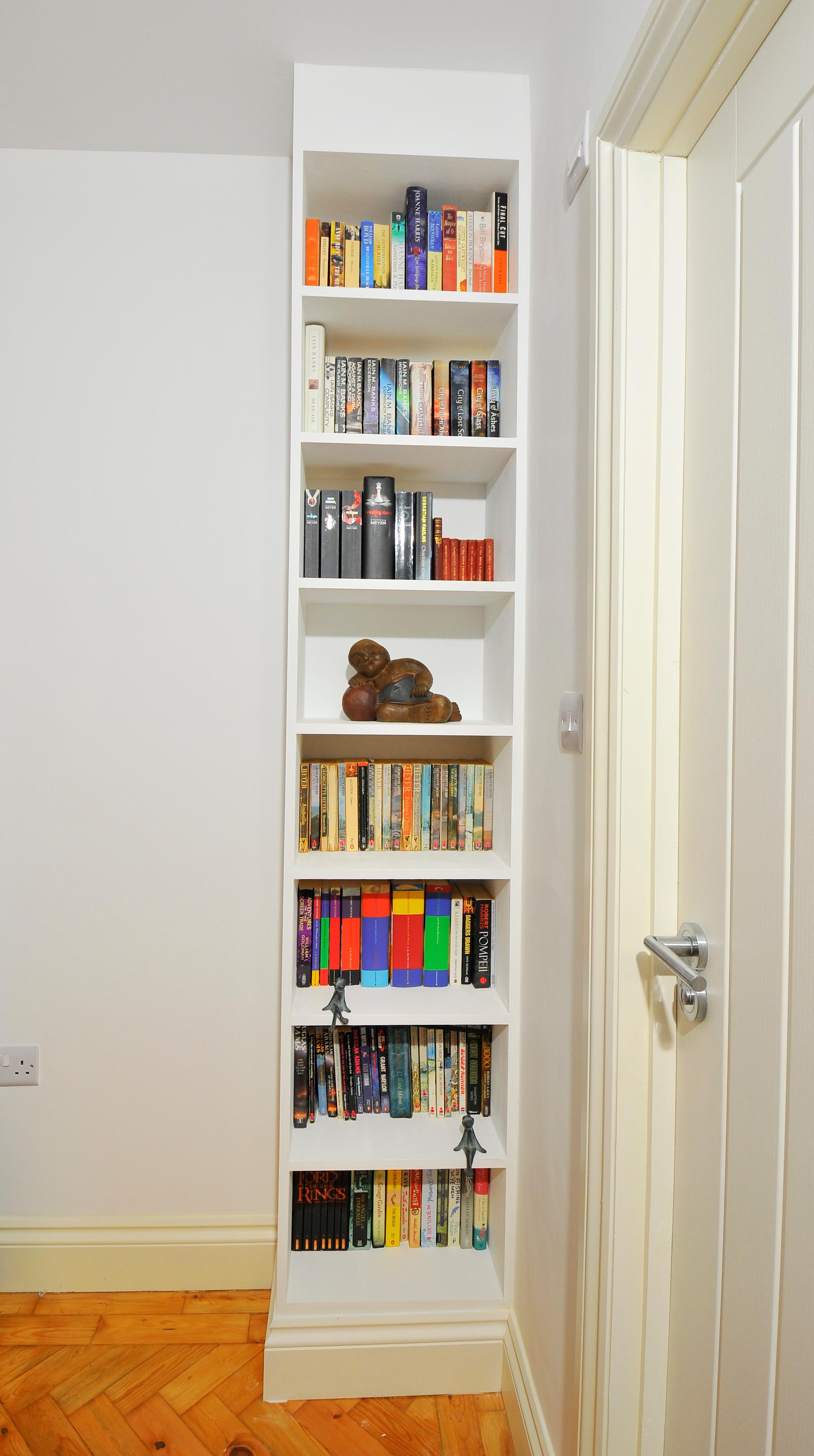 Hide existing pipework and create shelving