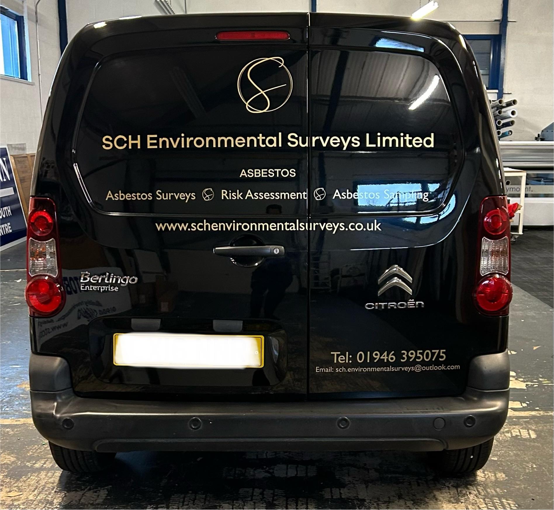Signage complete on the back of one of our vans.