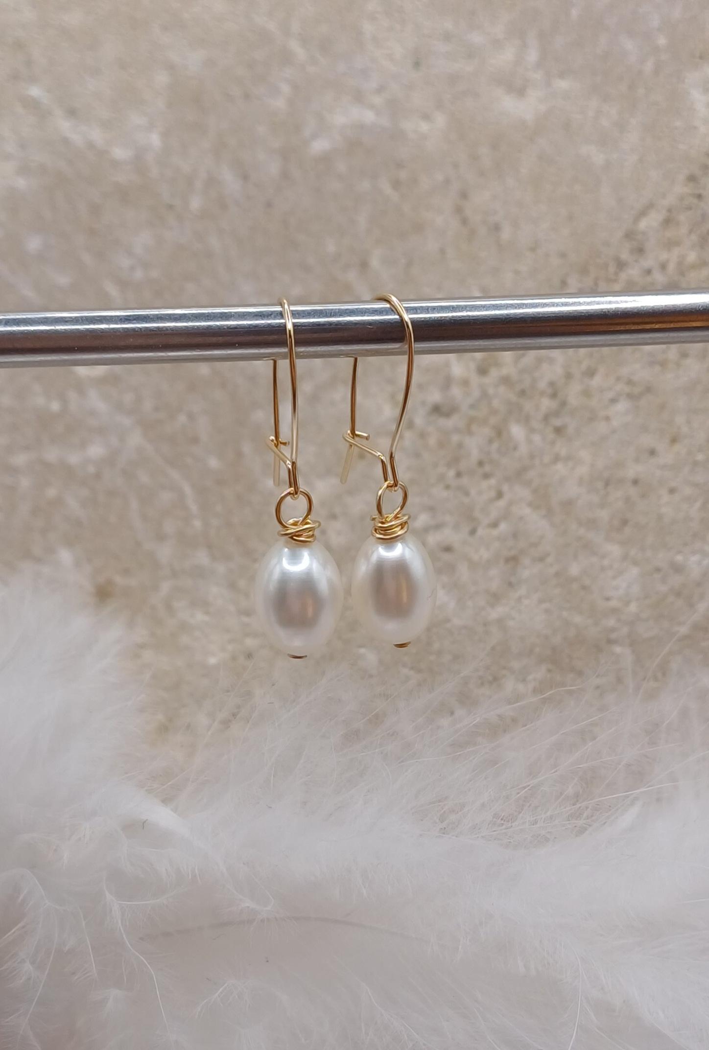 EARRINGS - 14k Gold Filled Pearl Drop Earrings