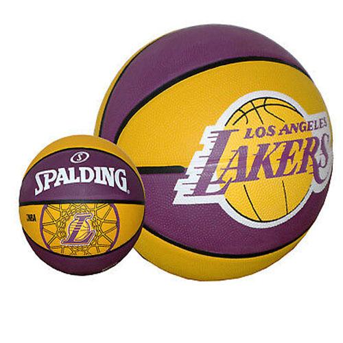 Spalding Unisex's Nba Team L.A. Lakers Basketball , Yellow/Purple, Size: 7