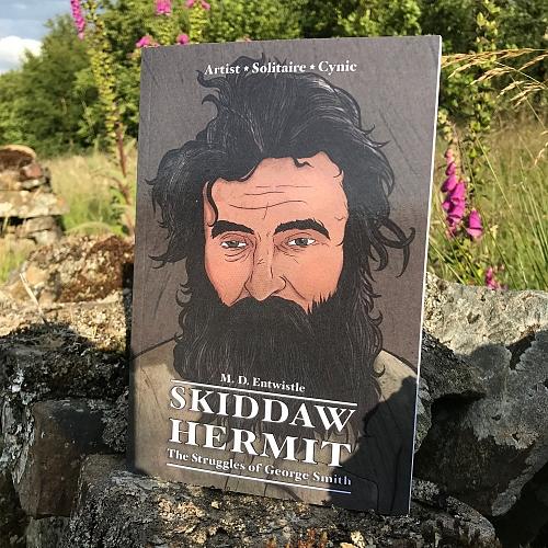 Book cover of Skiddaw Hermit: The Struggles of George Smith. Sat on a wall with trees and foxgloves in the background