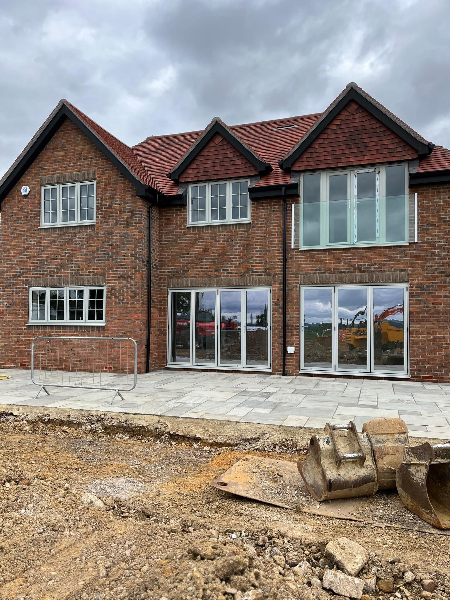 Fully colour matched windows and bi fold doors in this new build development