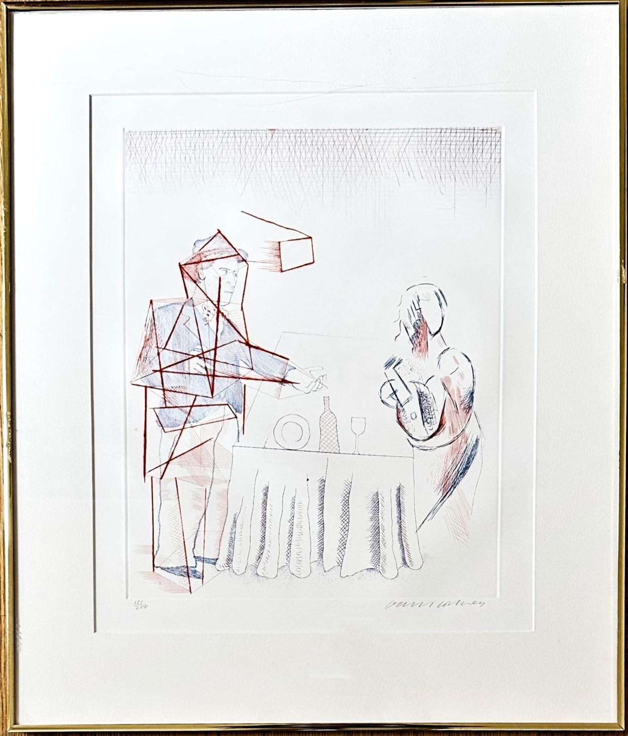 David Hockney - Figure with still life