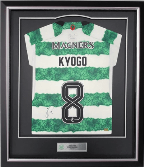Win Celtic 23/24 Kyogo Furuhashi Framed Signed Shirt