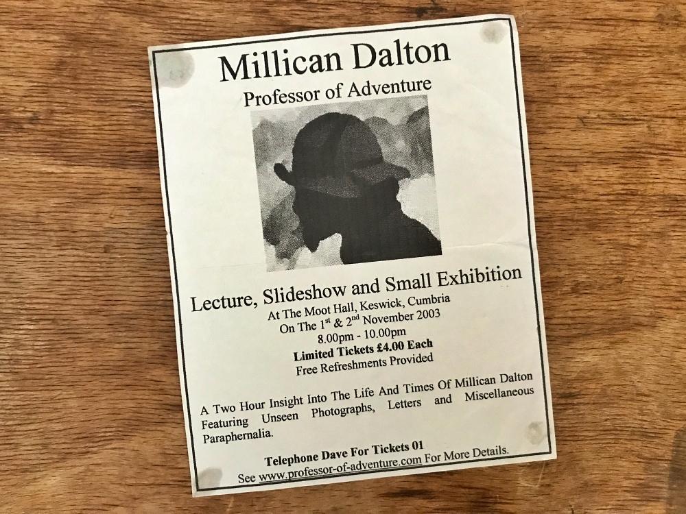 Flyer for a lecture, slideshow and small exhibition at Keswick's Moot Hall