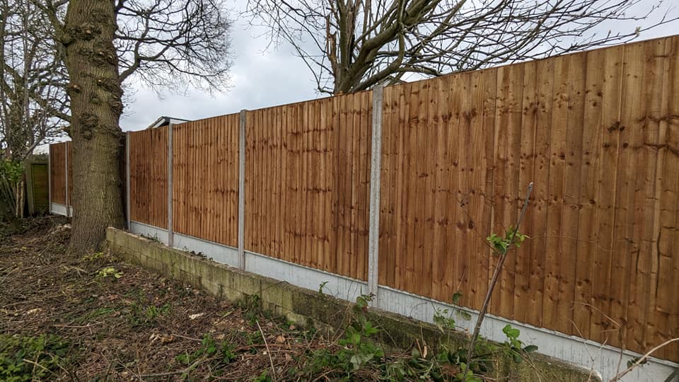 with concrete posts and gravelboard,  Fencing installed in Lordswood