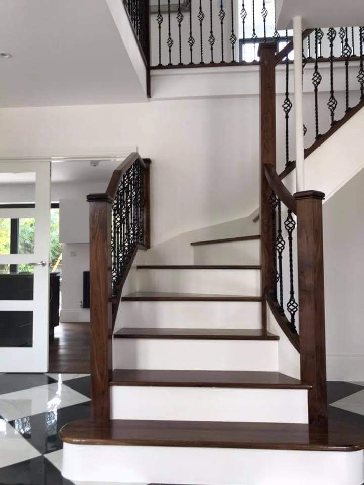 Interior design , white and brown stairs