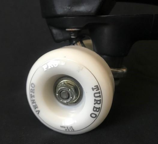 Ventro Pro Turbo Quad Roller Skate Black with white wheels