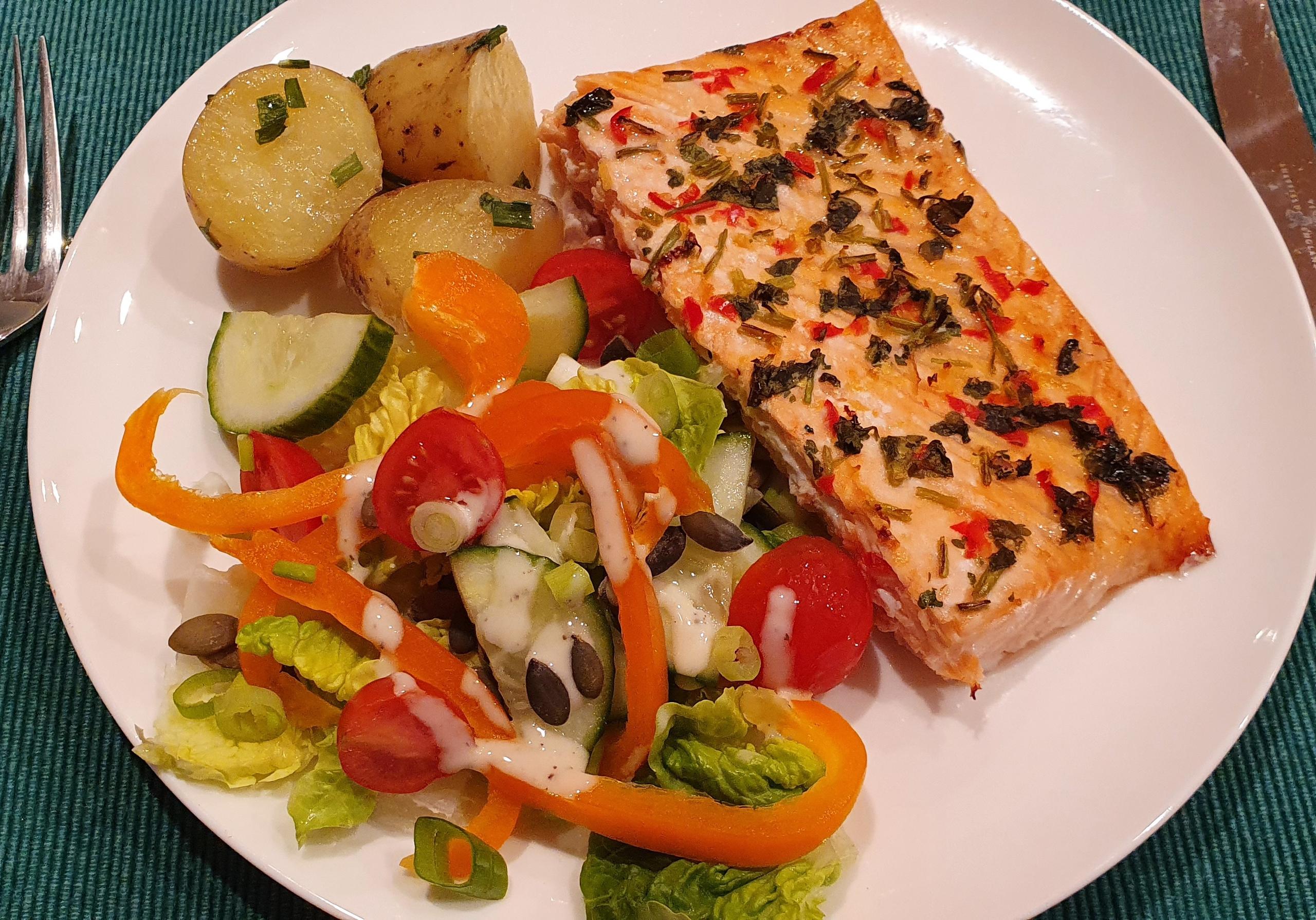 Chilli & Coriander Baked Salmon