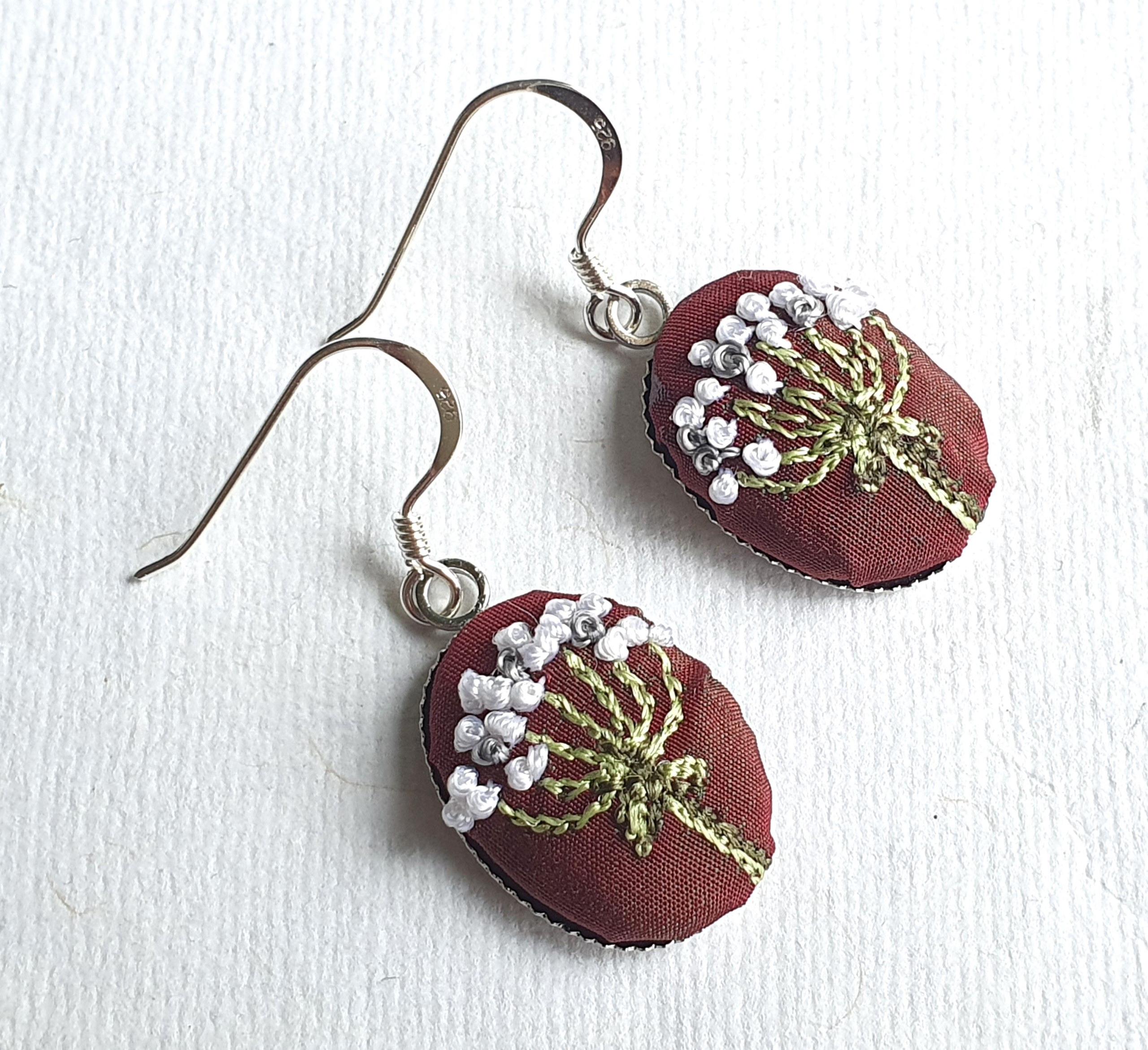 Cow Parsley Embroidered Jewellery