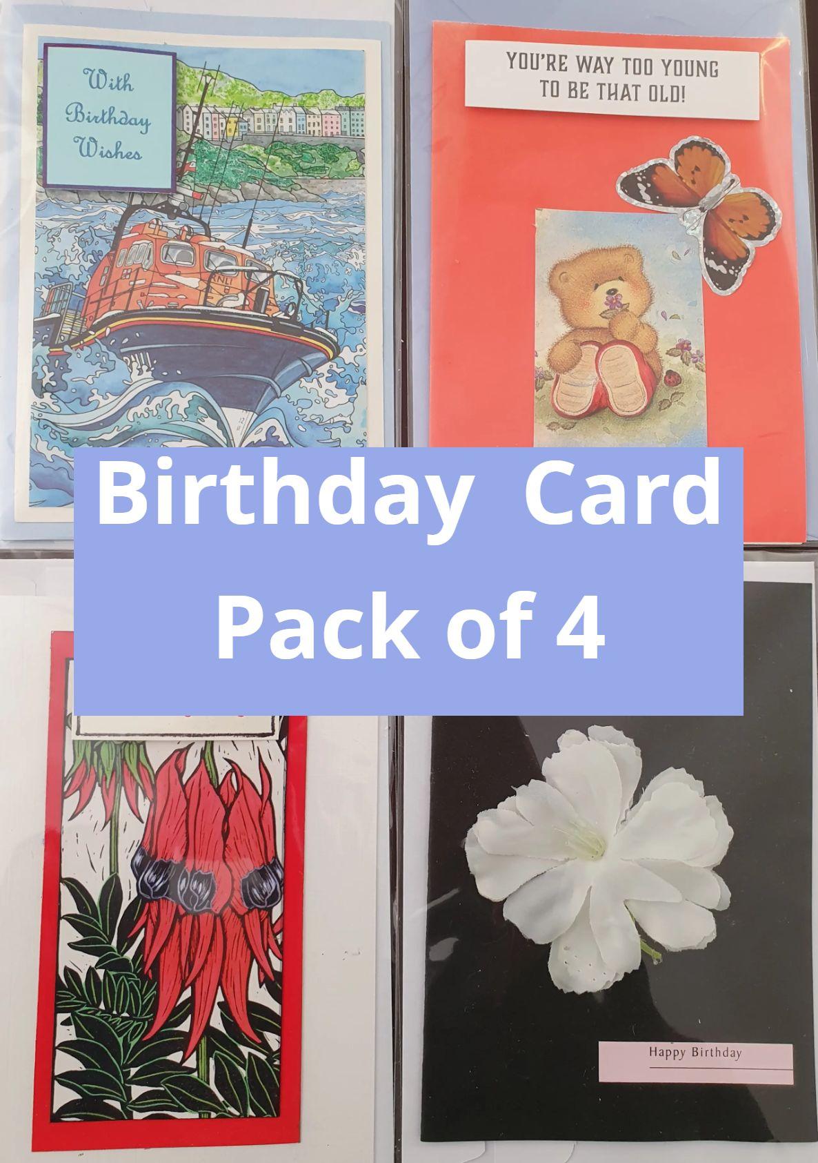 Birthday Card - Pack of 4