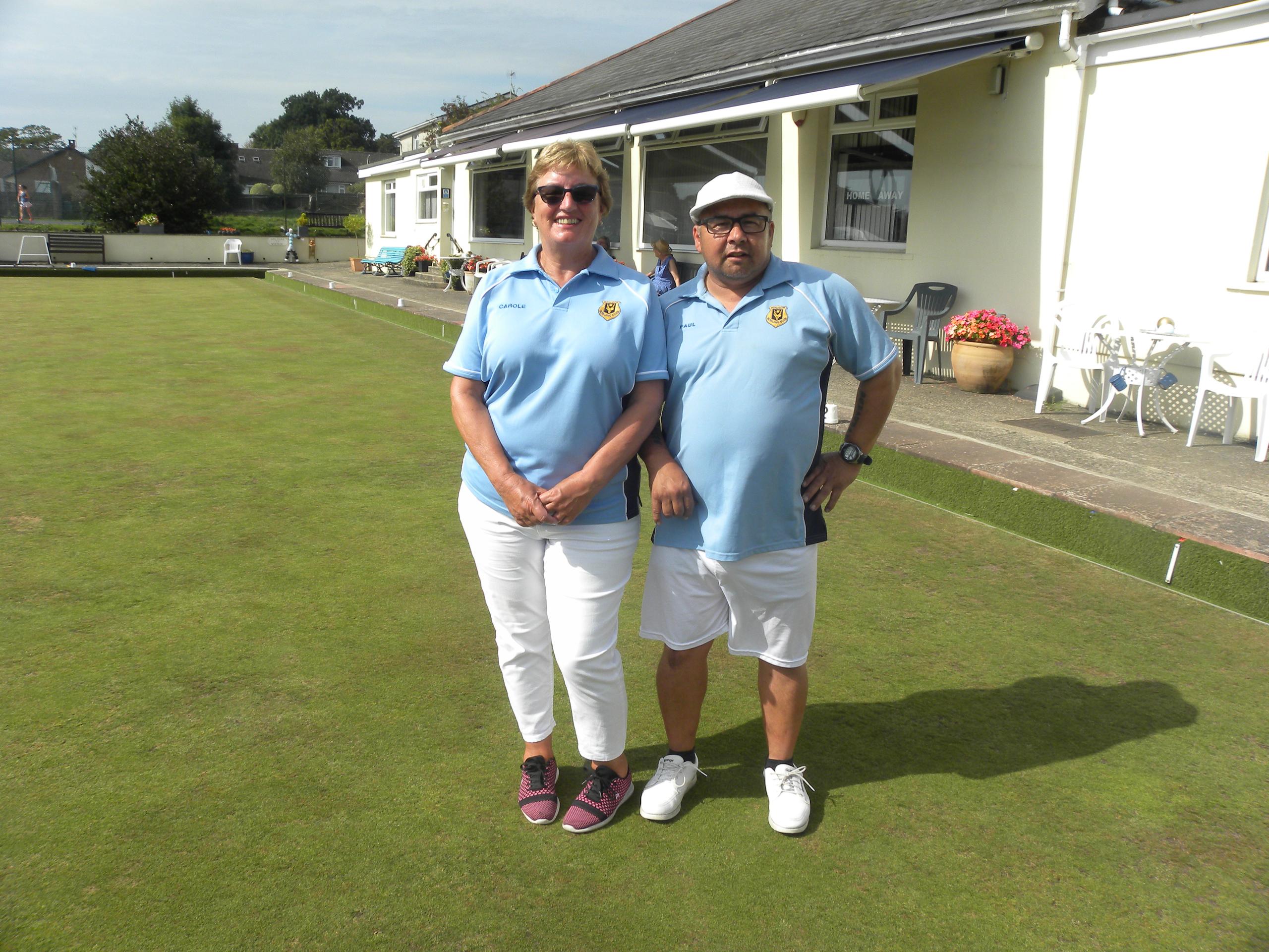 Carole Halstead & Paul Stevens 2023 Mixed Pairs Winners