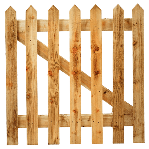 Pointed top picket gate