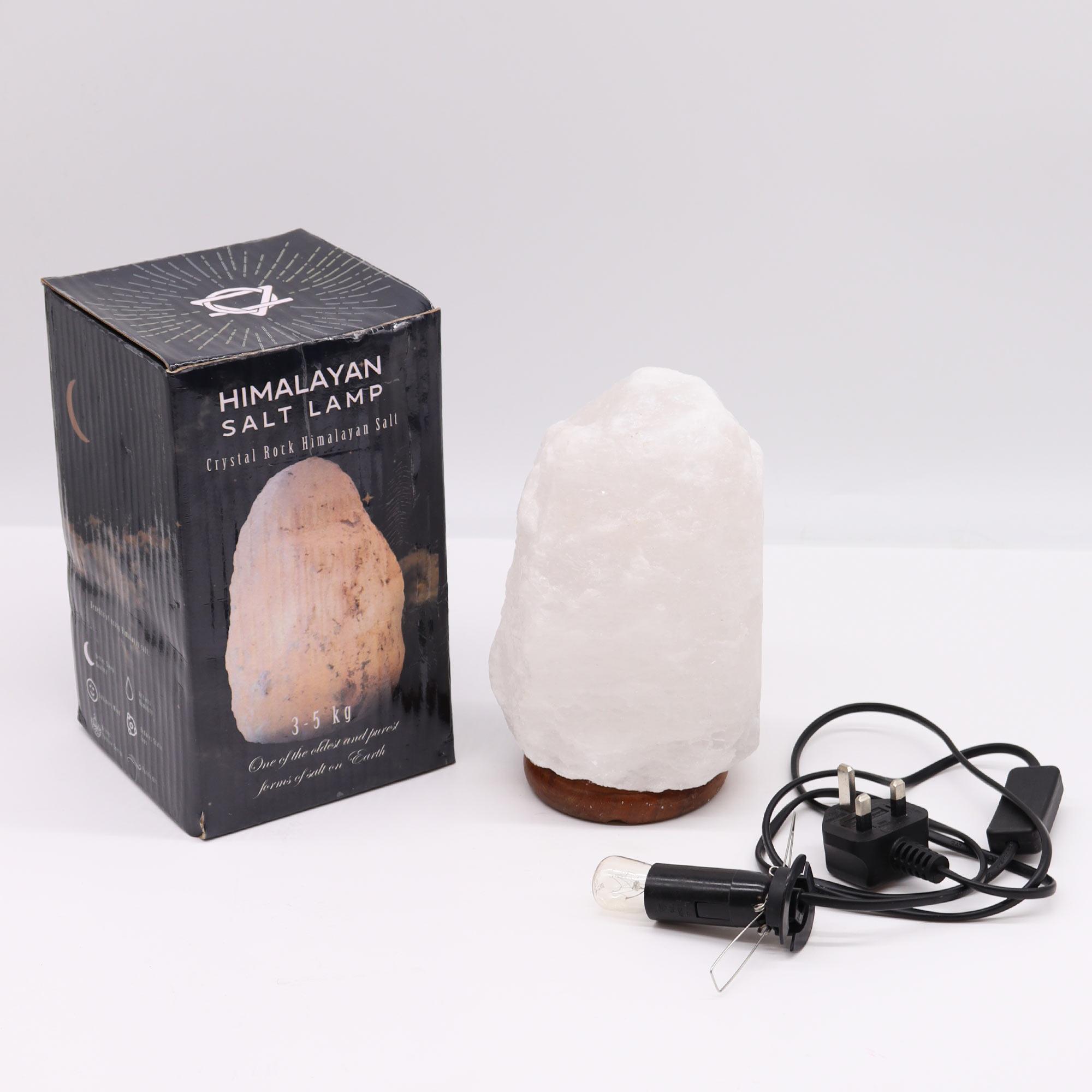 Crystal Rock Himalayan Salt Lamp with Wooden Base - 3 to 5 kg