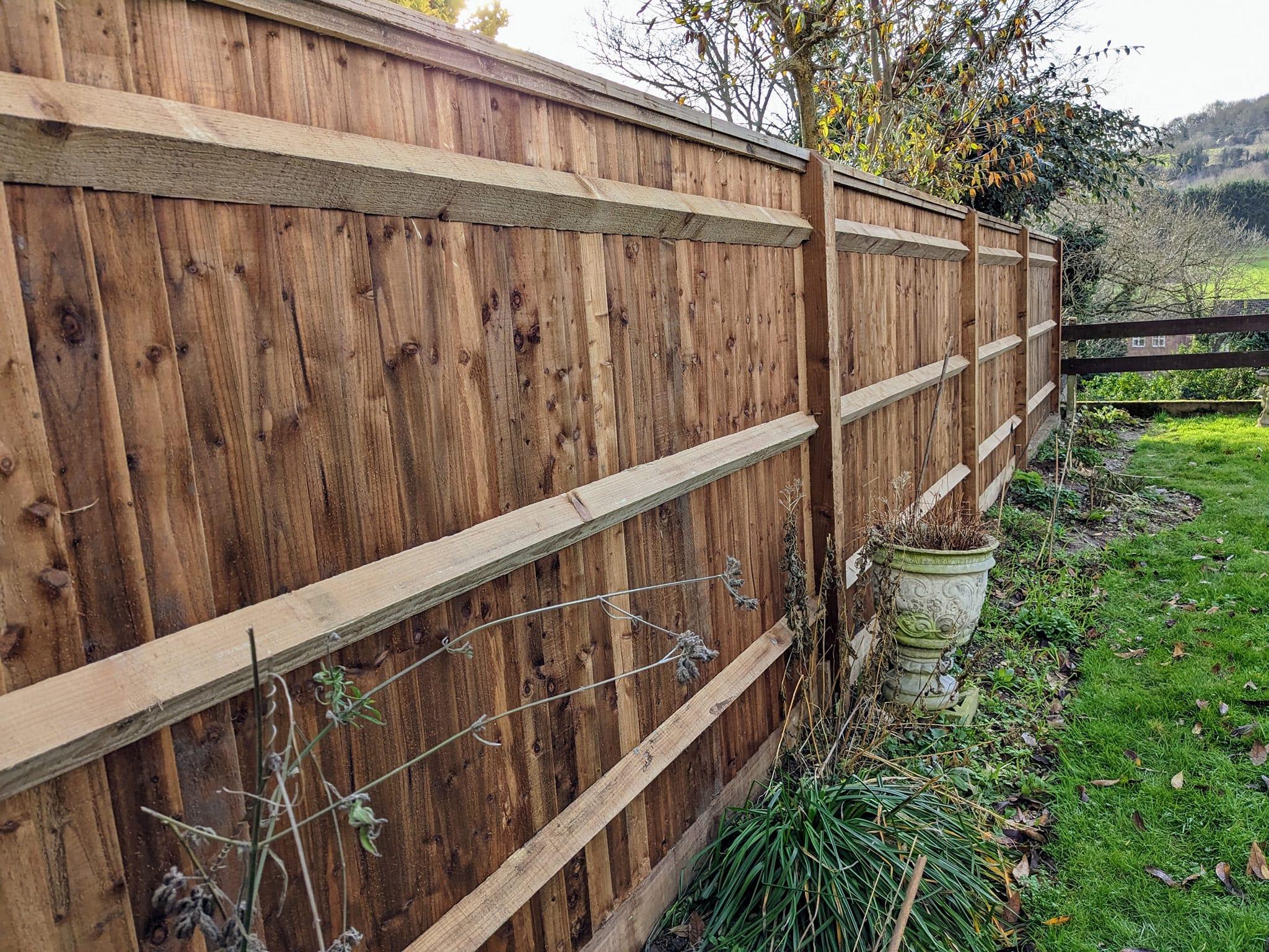 with top capping, Fencing installed in Cuxton