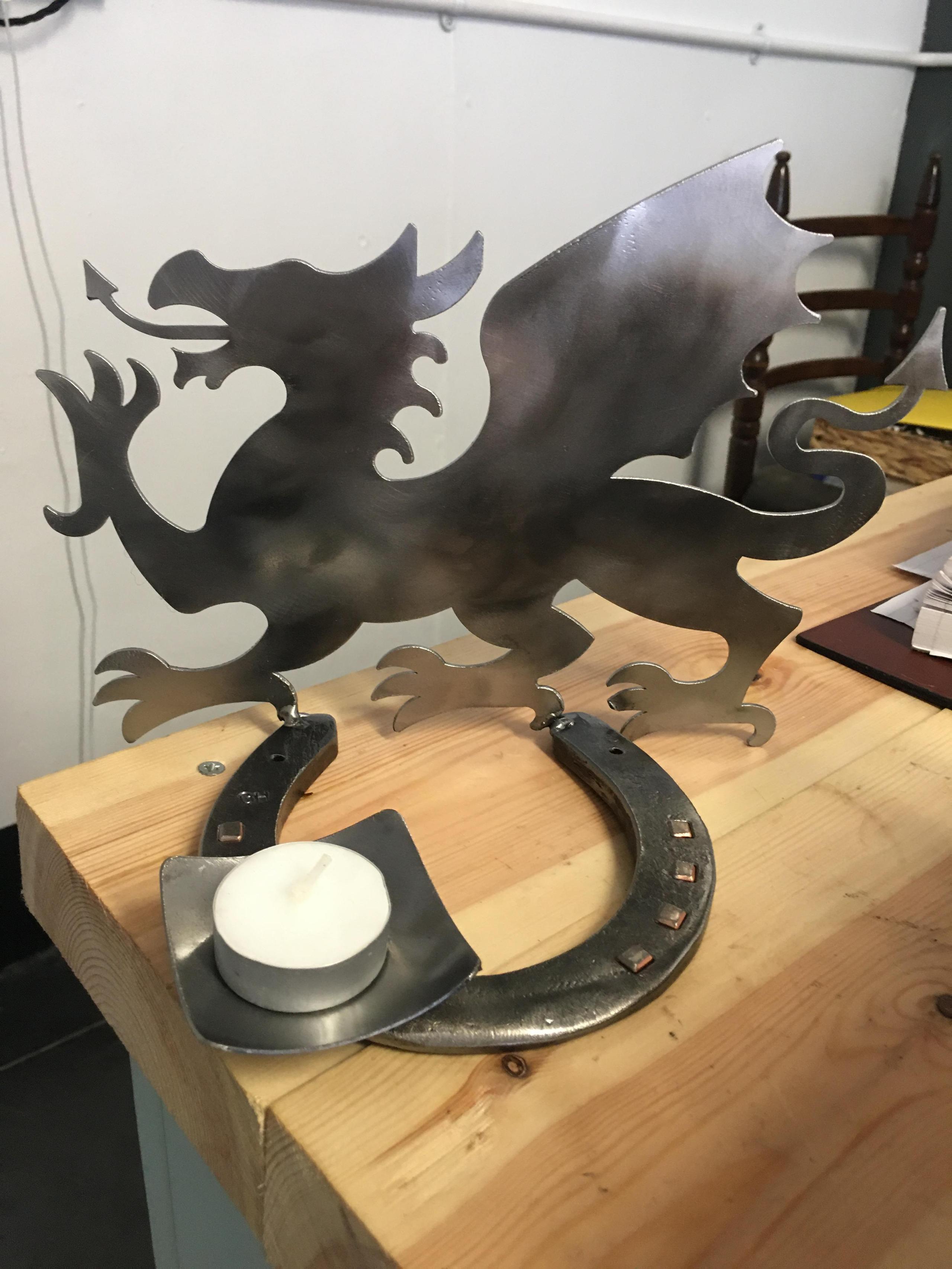 Welsh Dragon meets a Horse Shoe