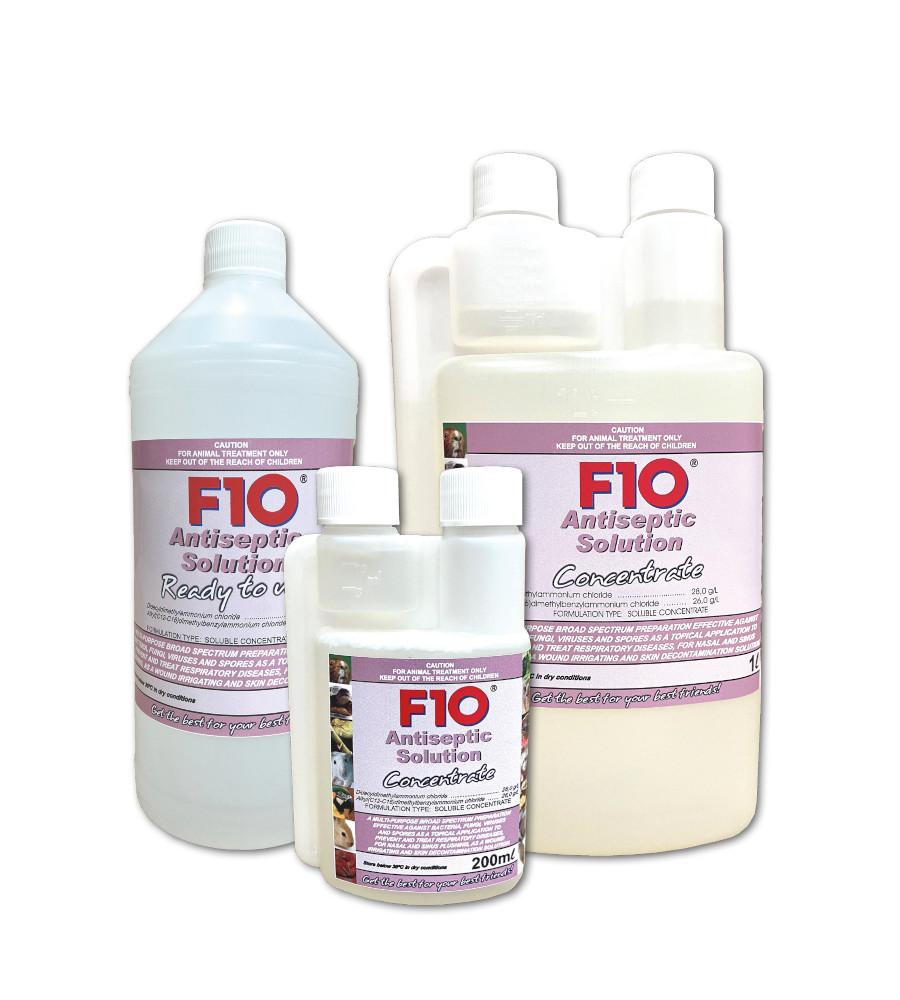 Bottles of F10 Antiseptic Solution