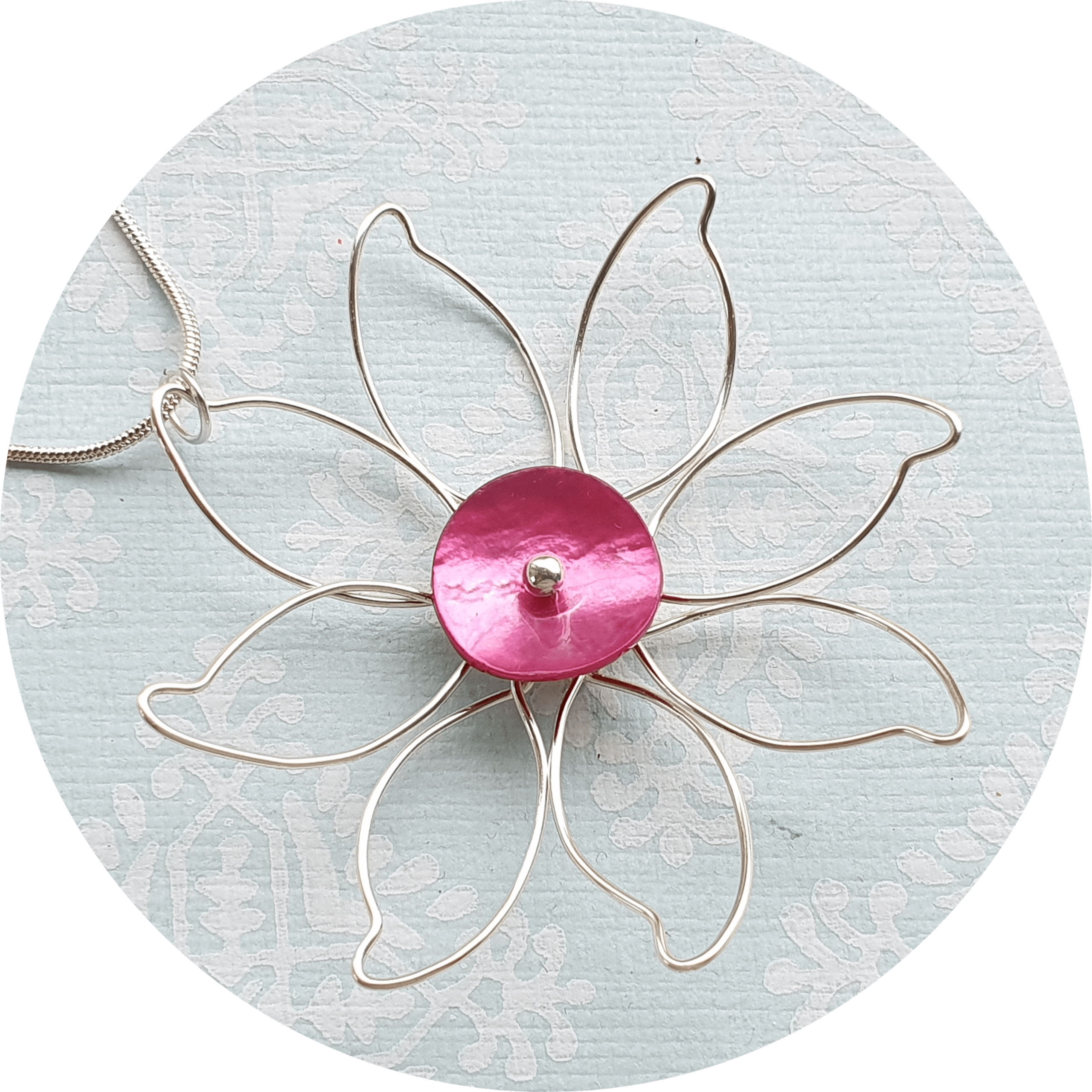 Button Flower Necklace