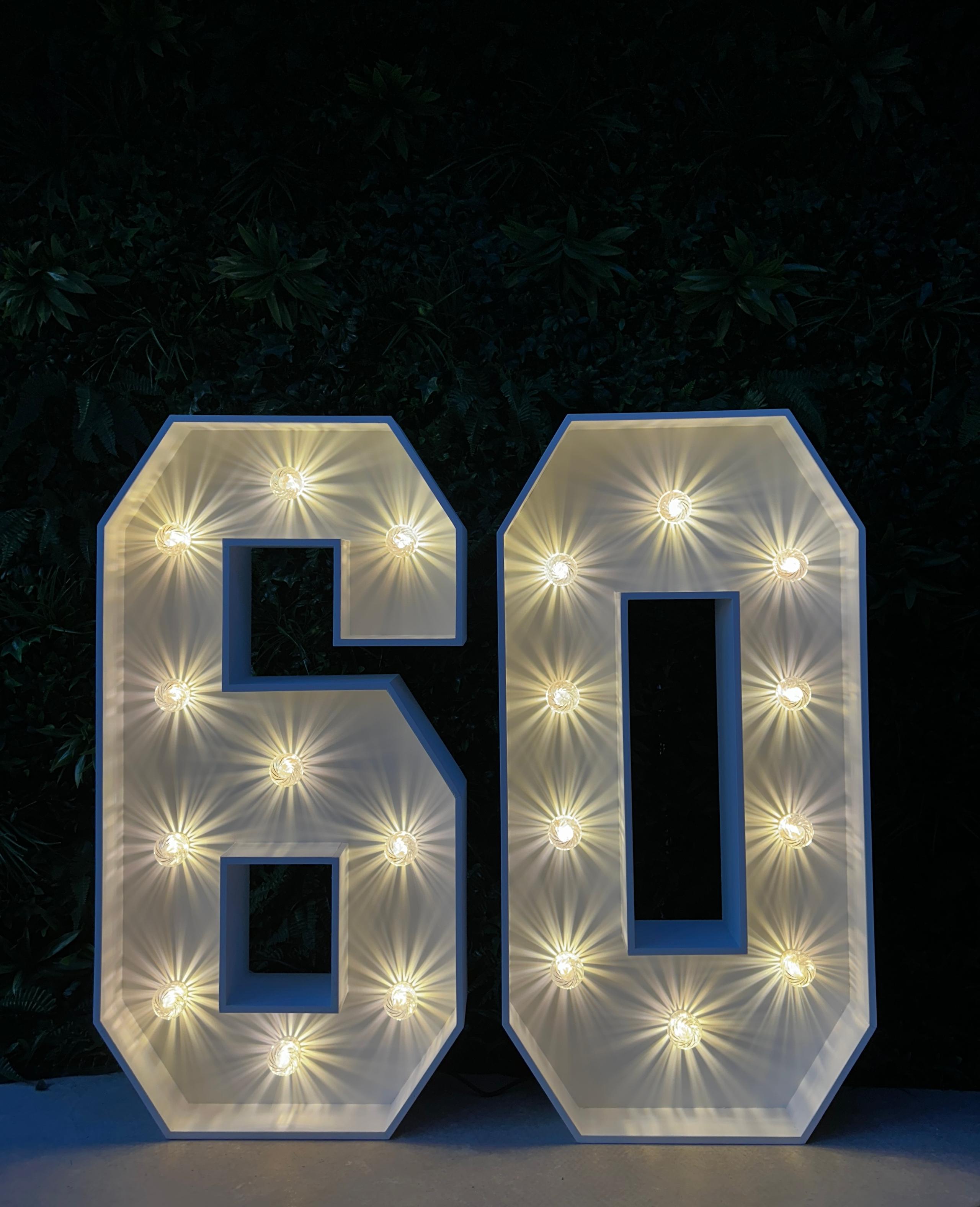 Hire White Light-Up Numbers