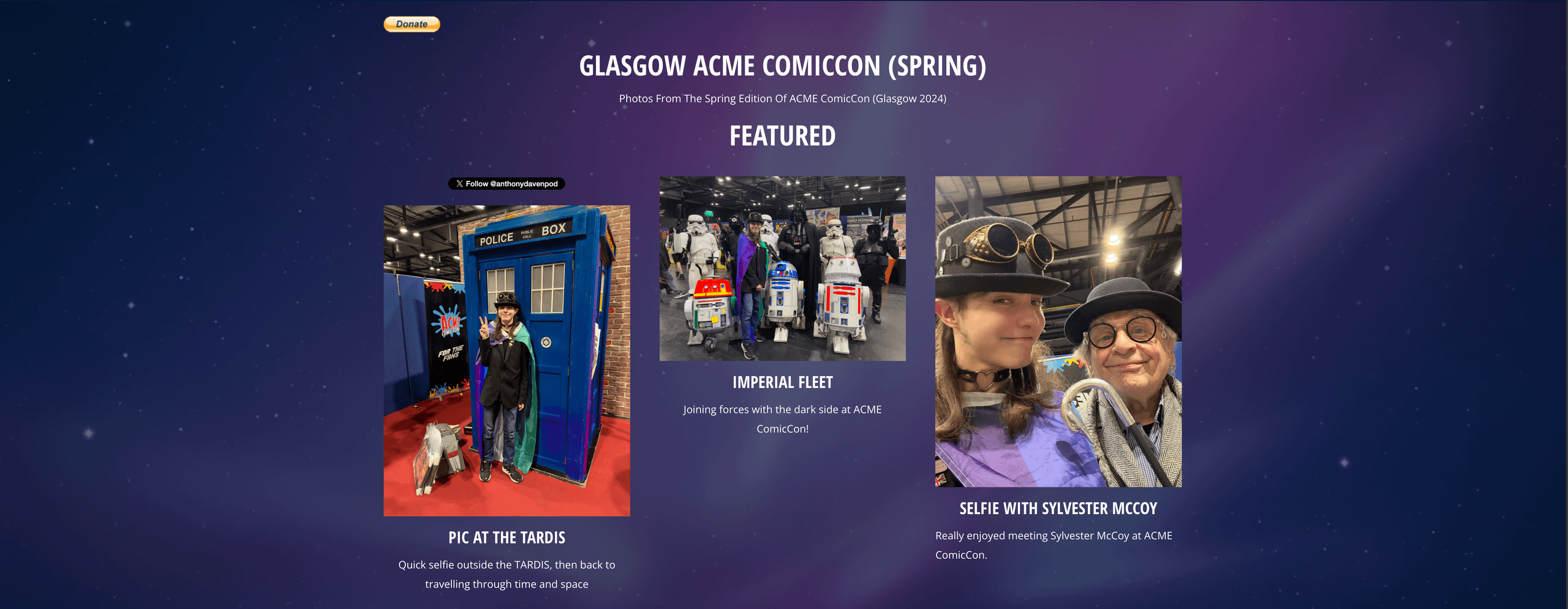 Glasgow ComicCon (Spring 2024) Page - Now Live