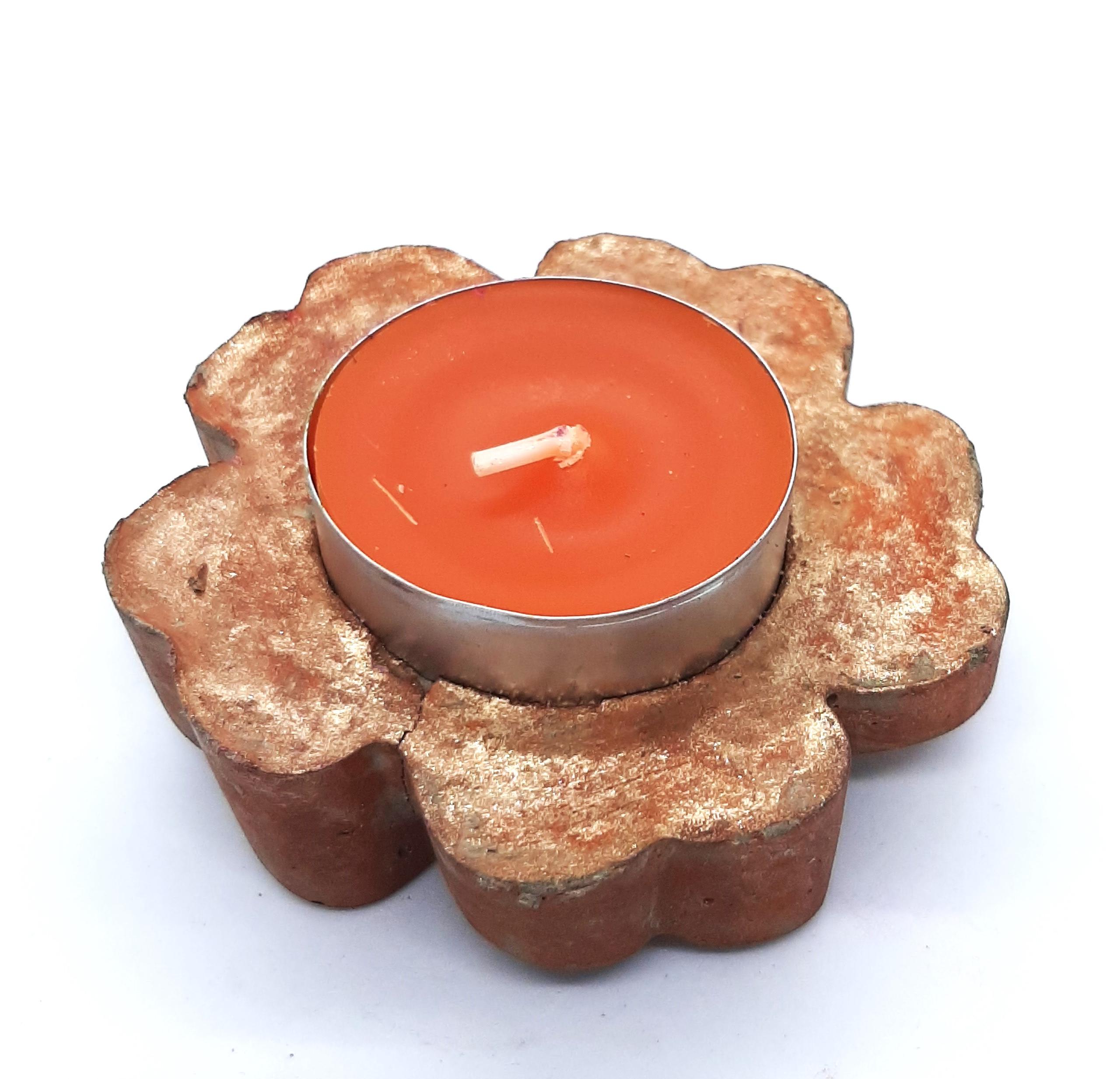 Concrete tea light holder (flower)