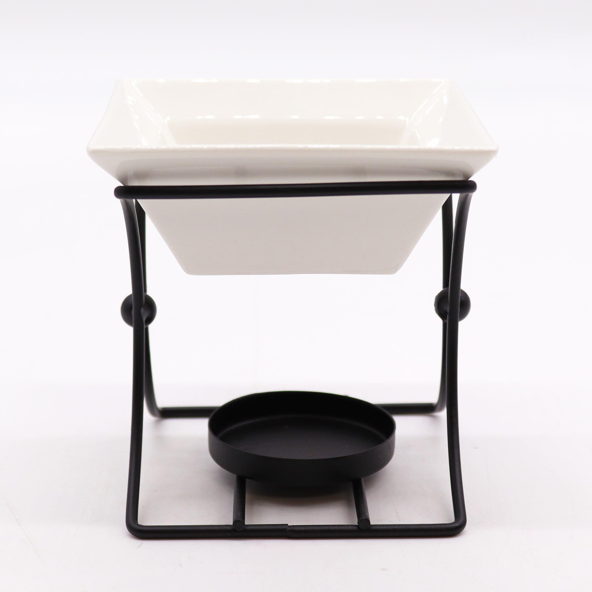 Ceramic & Metal Square Stand Oil and Wax Melt Burner