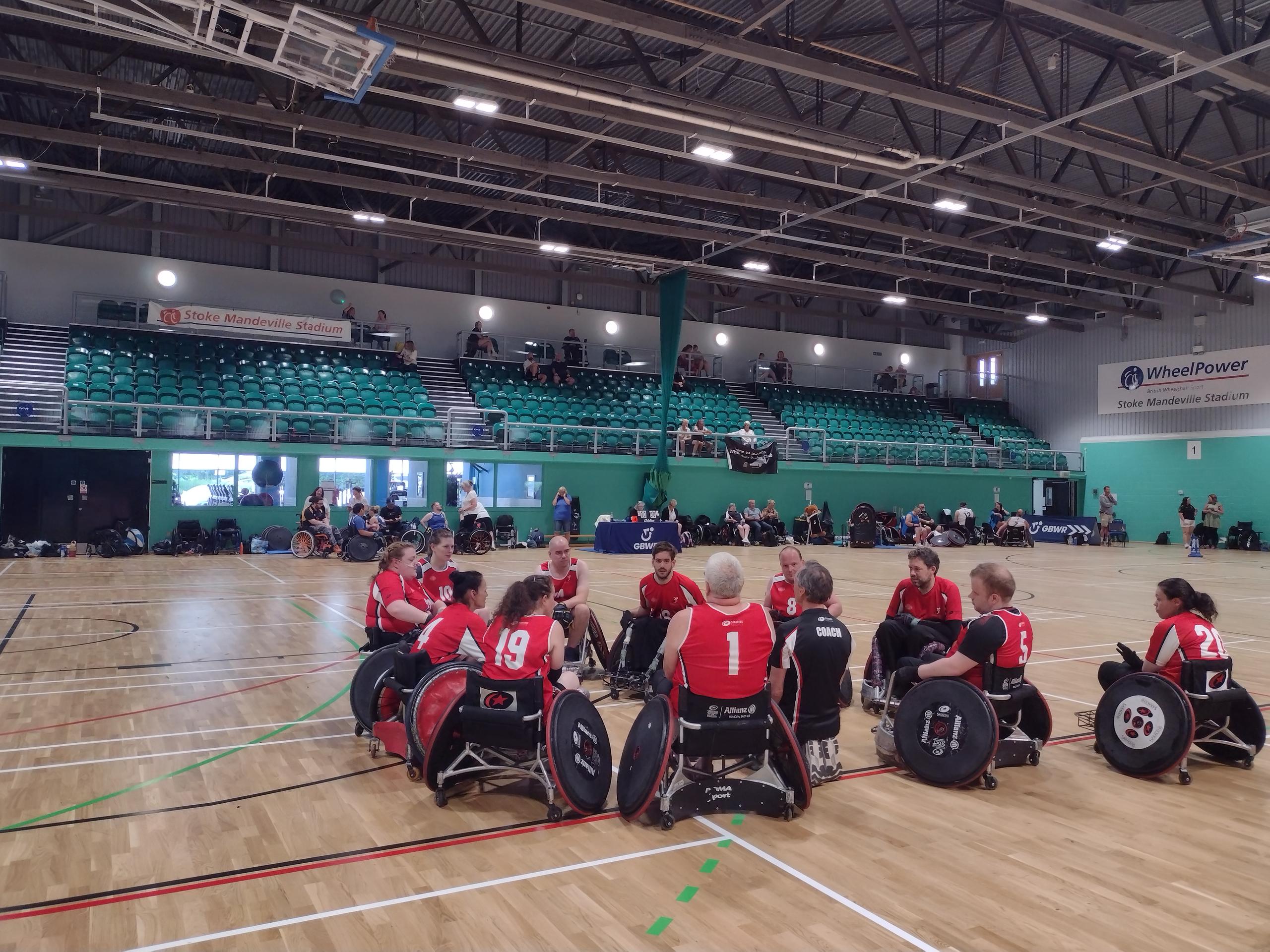 Group of players at a Saracens Wheelchair Rugby game