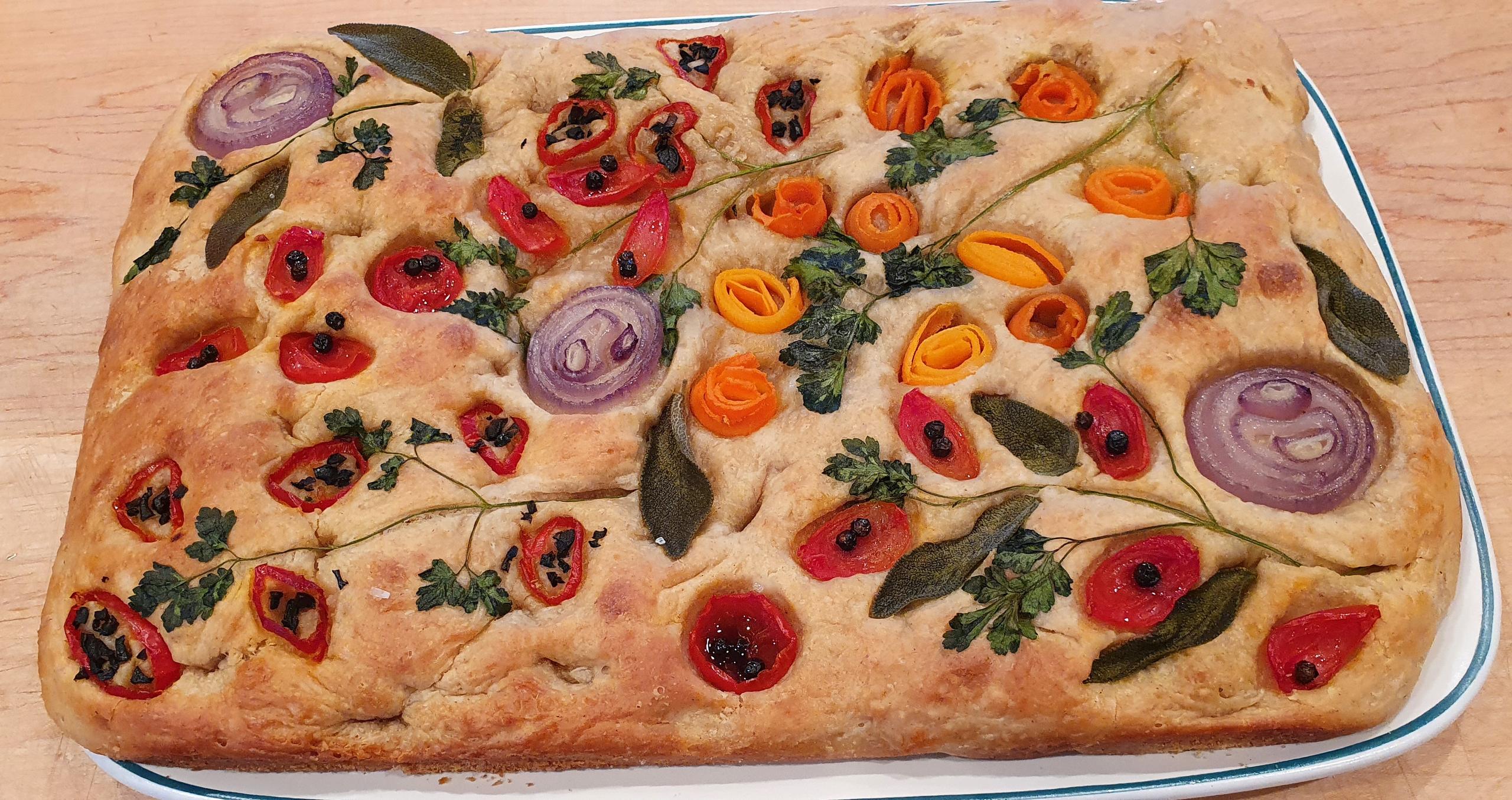 Flower Garden vegetable decorated Bread