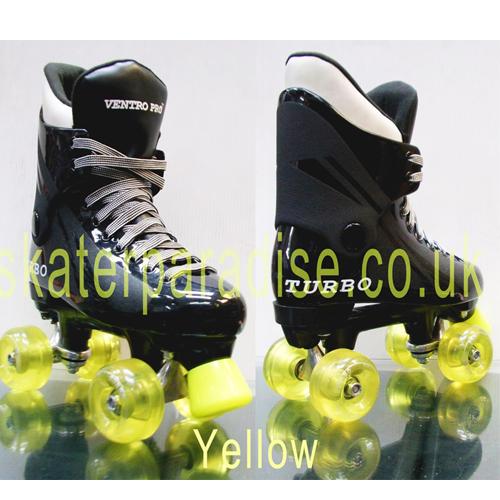 Ventro Pro Turbo Quad Roller Skate Colour: Black/Clear Yellow