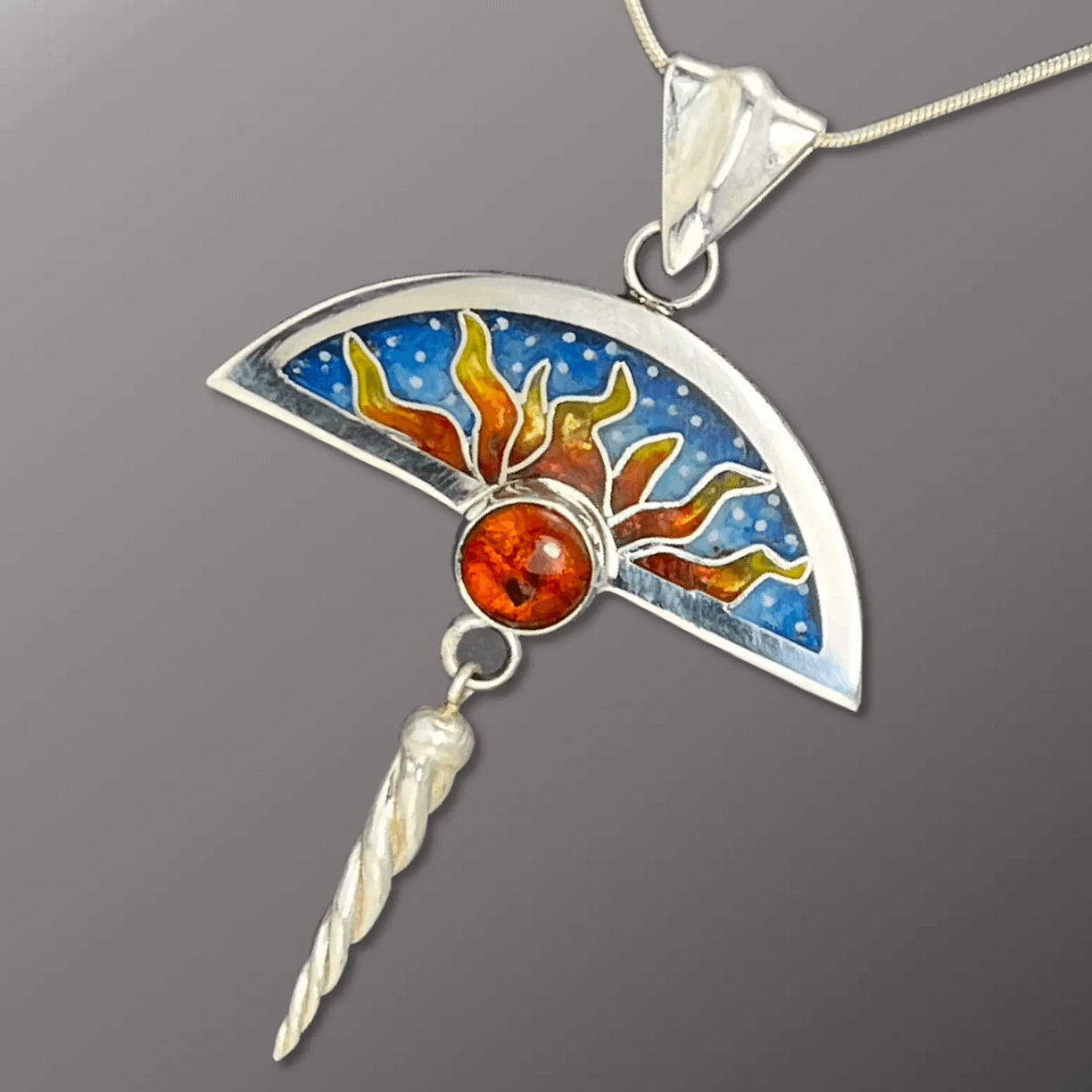 Resinate Cloisonne Pendant by Tracey Spurgin