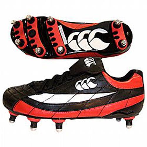 CCC Rampage SI 8 Stud Rugby Boots BLK/RED/White SIZE UK 15 EU 49