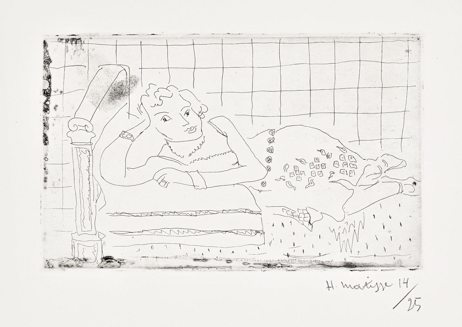 Henri Matisse - Figure allongée sur un lit d’acajou