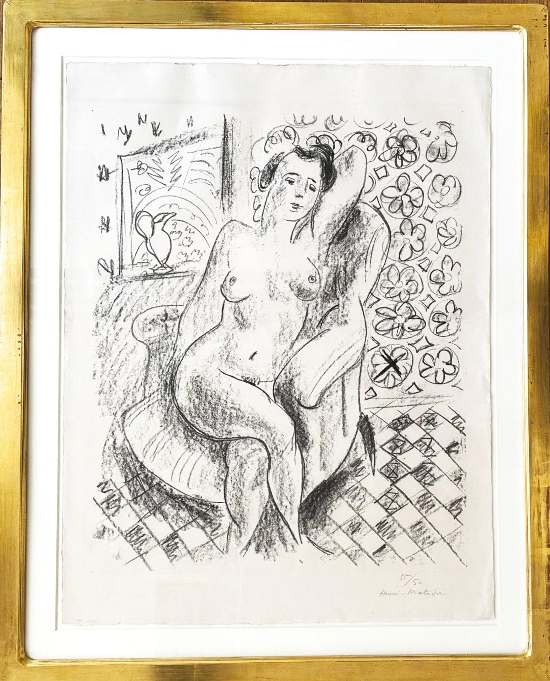 Henri Matisse - Nu Au Fauteuil Sur Fond Moucharabieh