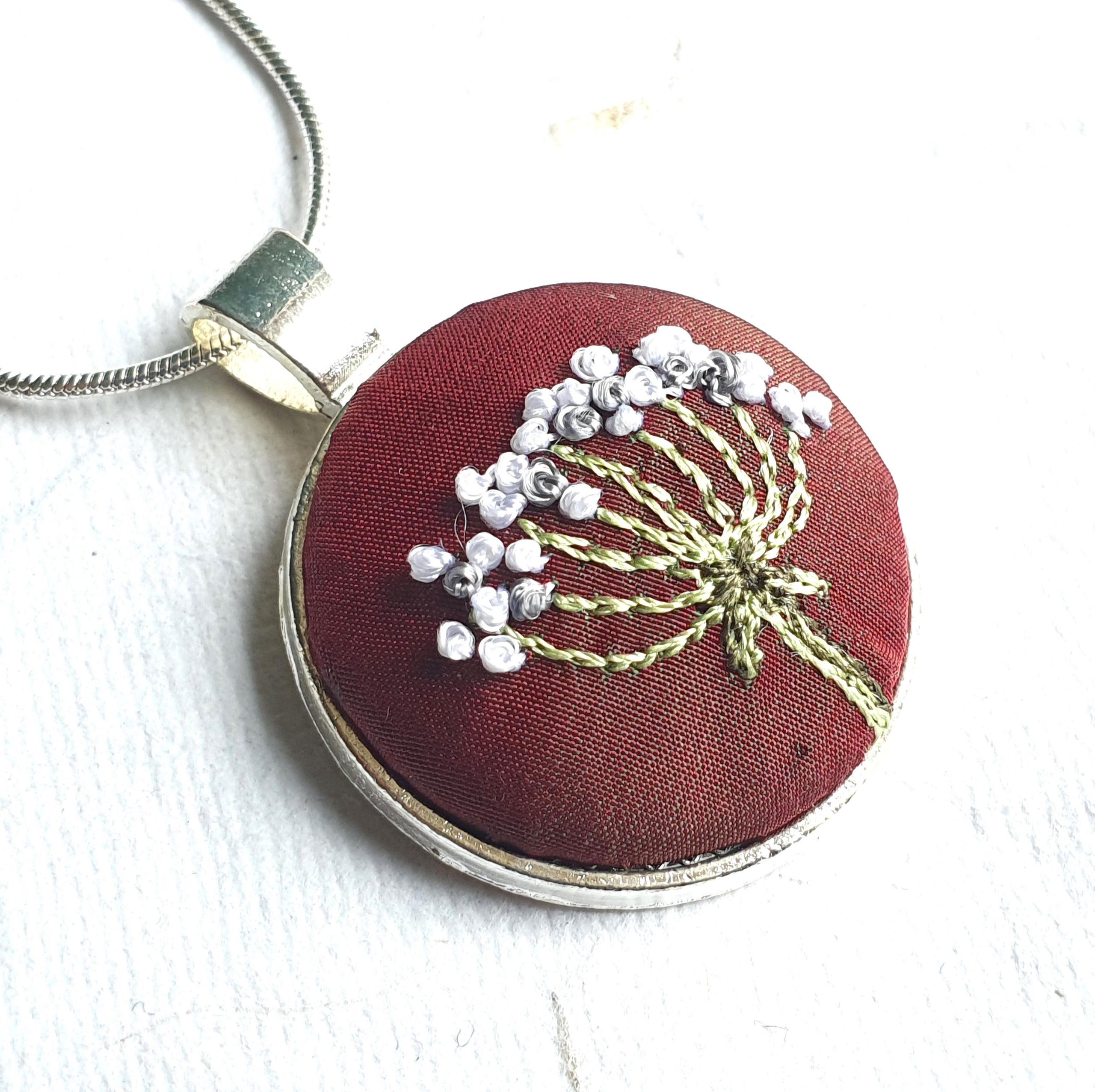 Cow Parsley Embroidered Jewellery