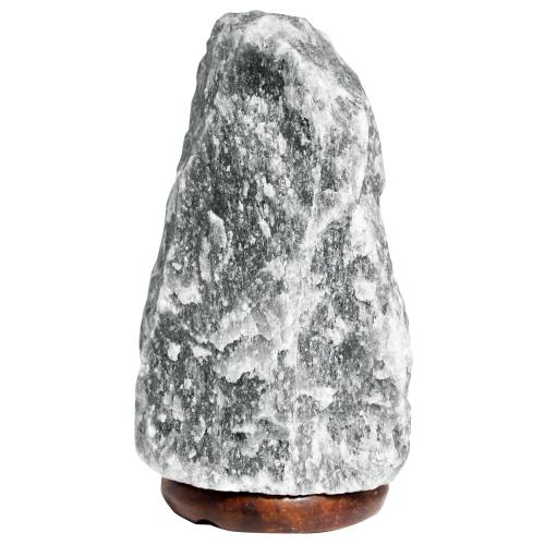 Grey Himalayan Salt Lamp with Wooden Base - 1.5 to 2 kg