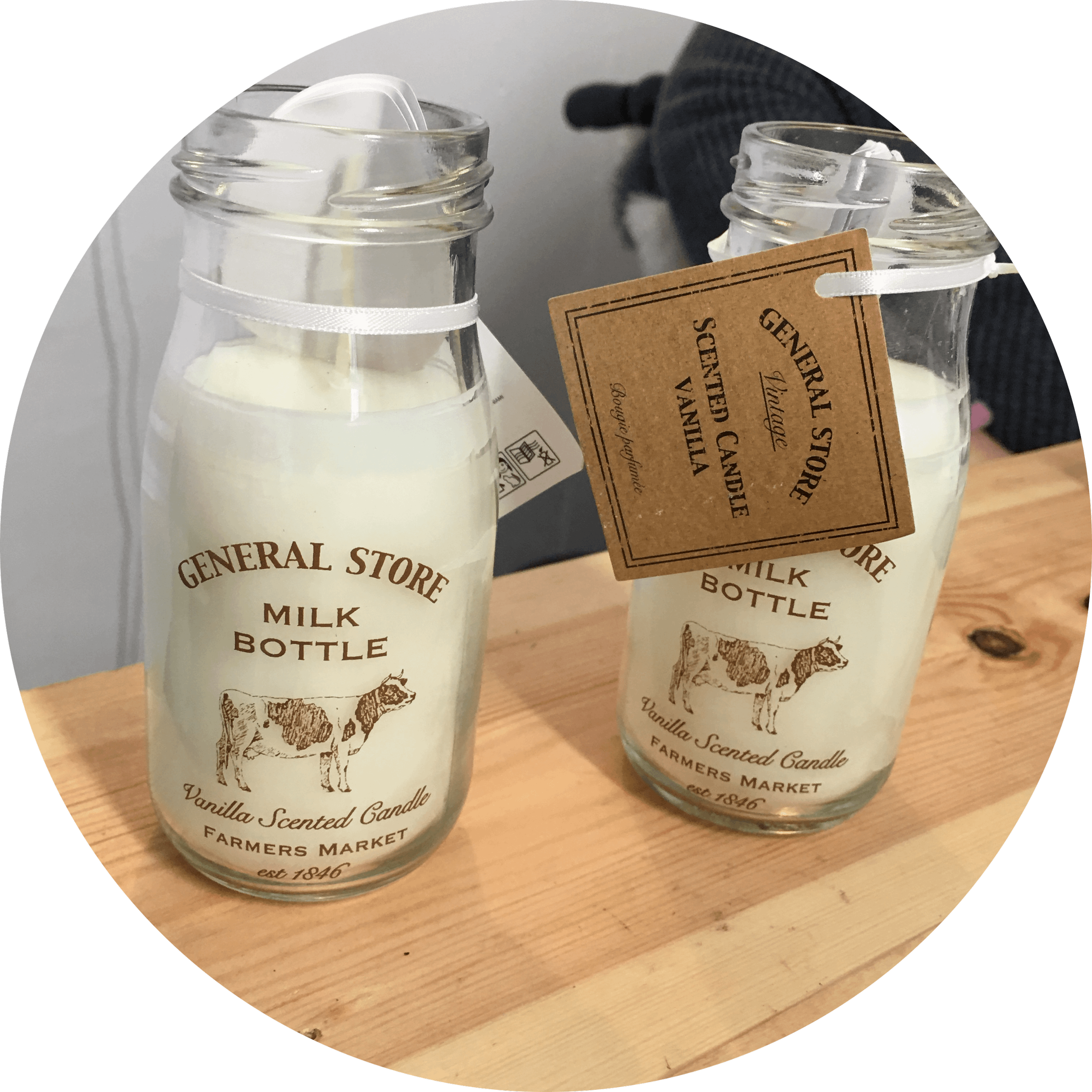 Milk bottle scented candle