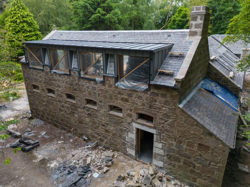 Zinc roof cladding on dormers end view.