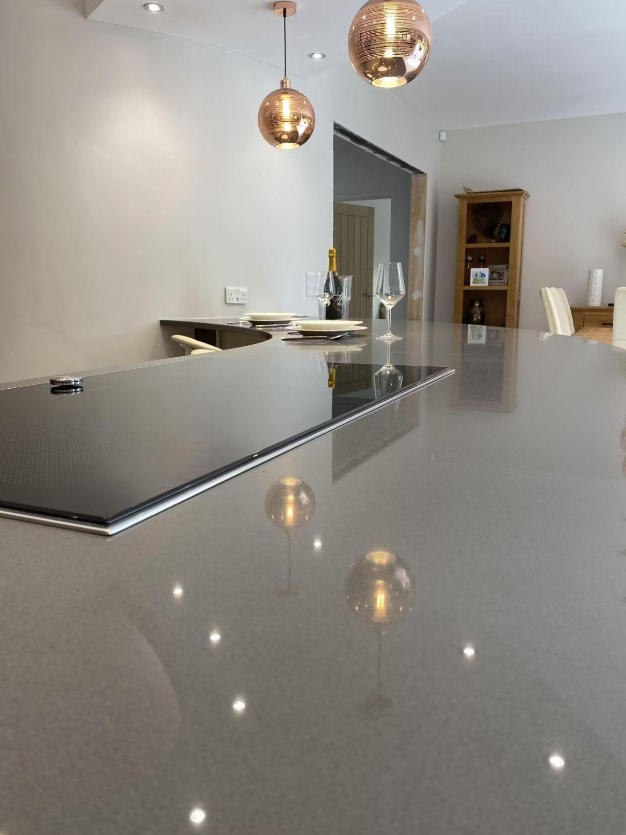 Quartz Worktop, Laminate Worktop, square edged worktop